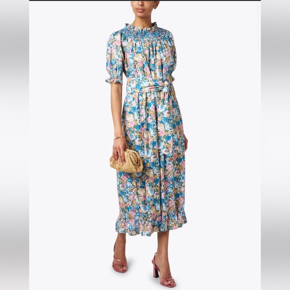 Loretta Caponi Loretta Dress in Flowery World OS